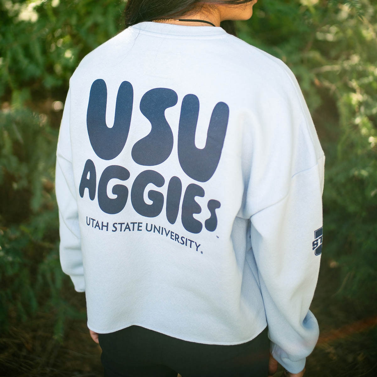 Women's USU Aggies Bubble Lettering Crew Sweatshirt